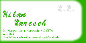 milan maresch business card